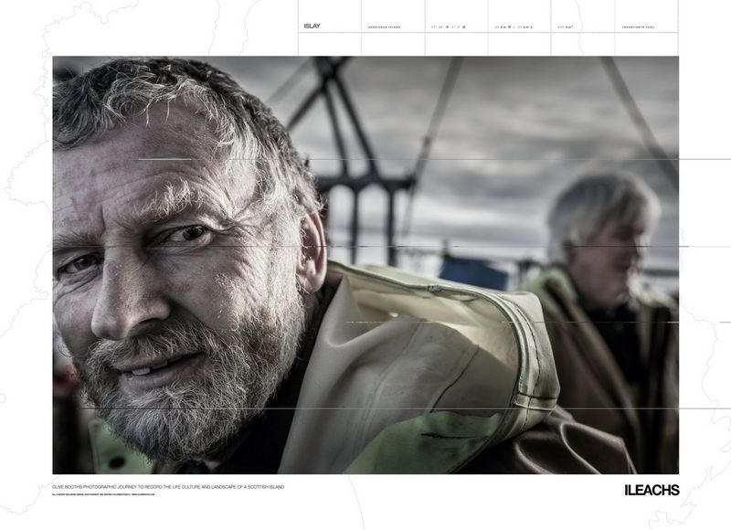 A print of a portrait of fisherman John Baker with title and caption.