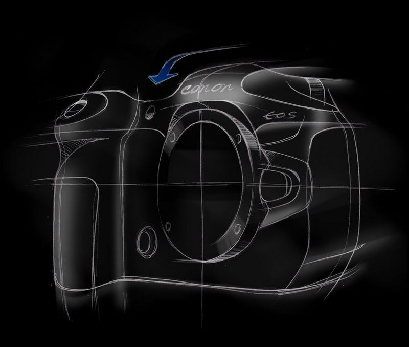 Schéma du design d'un Canon EOS R5.