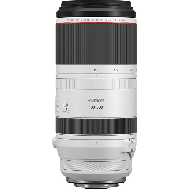 The Canon RF 100-500mm F4.5-7.1L IS USM lens.