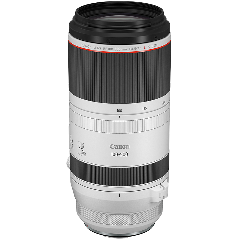RF 100-500mm F4.5-7.1 L IS USM Front Angled