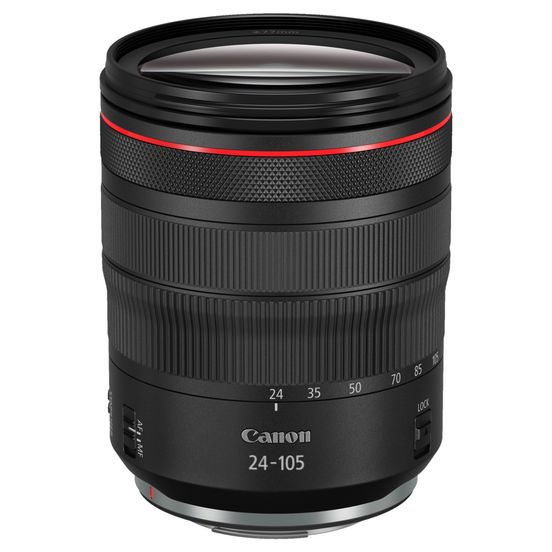 Een Canon RF 24-105mm F4L IS USM-objectief.