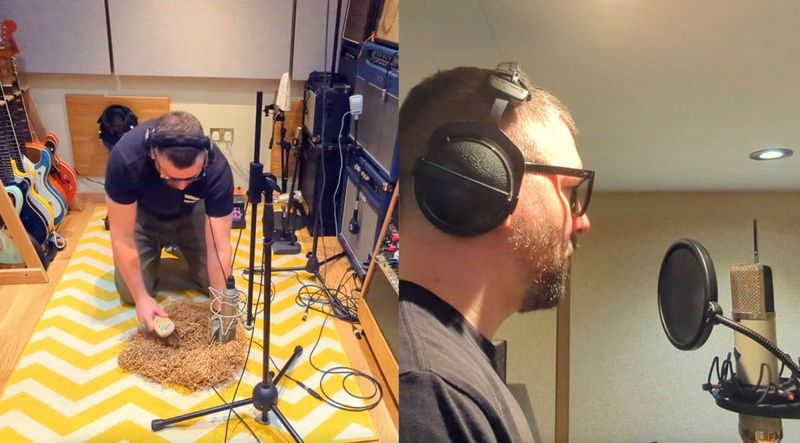 Paul in the studio, demonstrating his rhino impersonation skills.