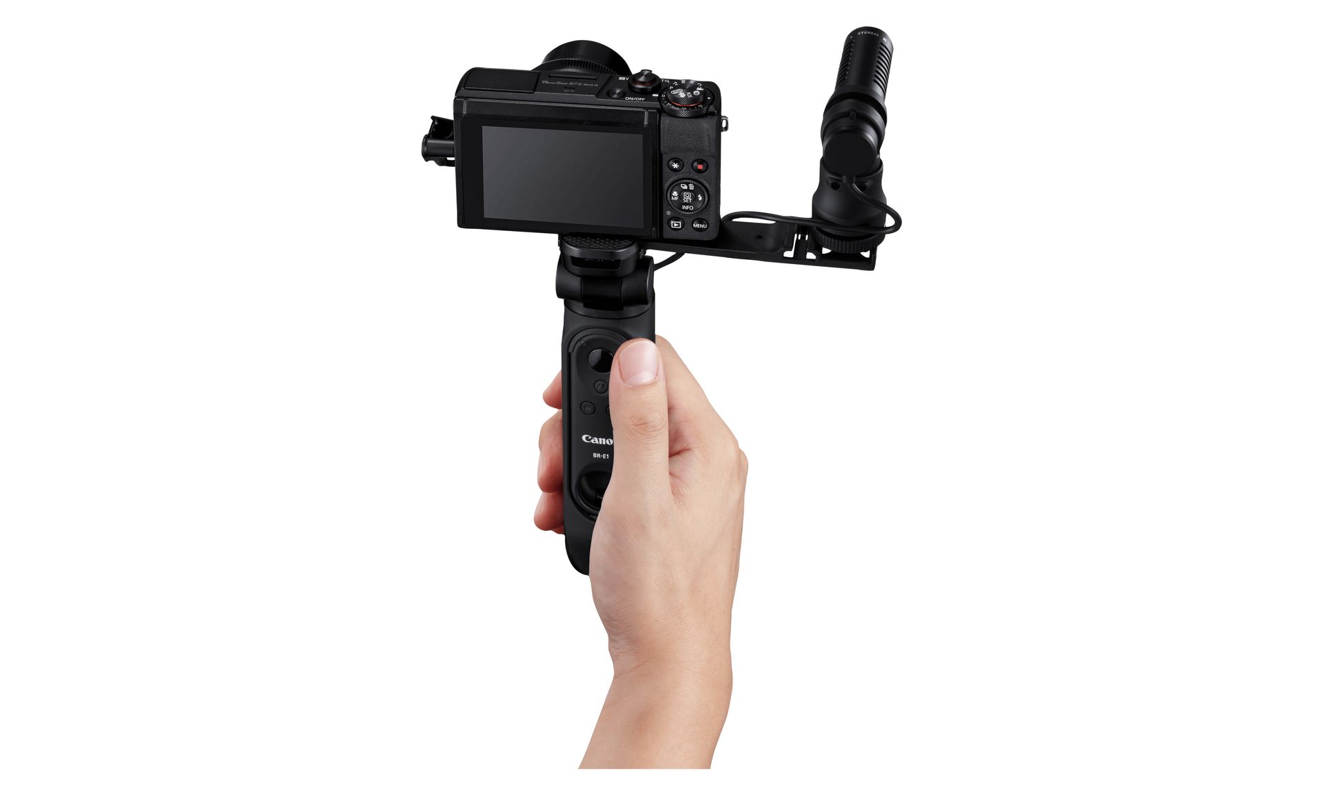 tripod grip HG-100TBR use case shot 02 with ec808