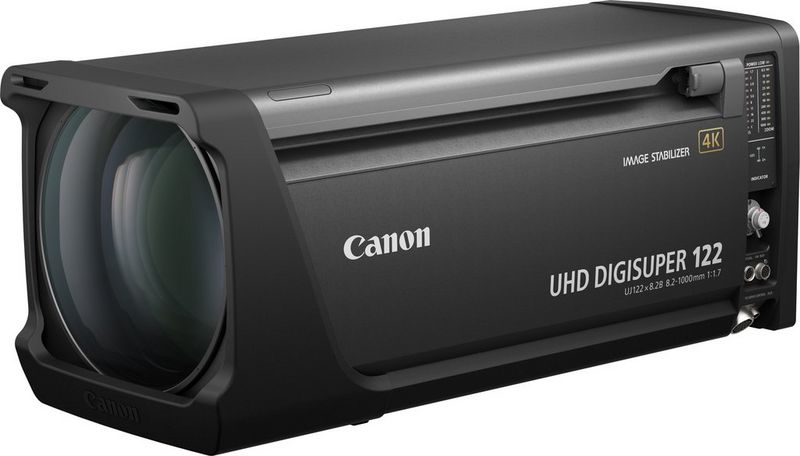The Canon UHD DIGISUPER 122 4K broadcast lens.