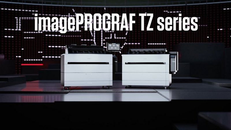 imagePROGRAF TZ series large format printers side by side