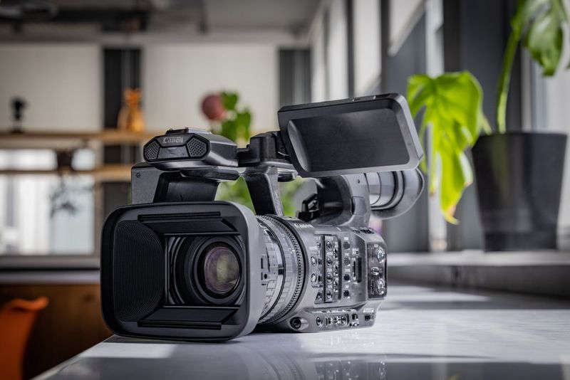 The Canon XF605 professional camcorder. 