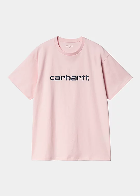 Carhartt WIP Short Sleeve Carhartt Embroidery Tshirt in Rosa