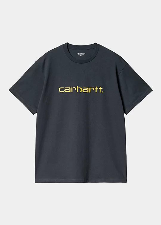 Carhartt WIP Short Sleeve Carhartt Embroidery Tshirt in Blu