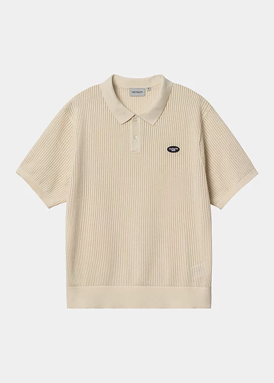 Carhartt WIP Short Sleeve Kenway Knit Polo in White