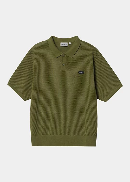 Carhartt WIP Short Sleeve Kenway Knit Polo in Green