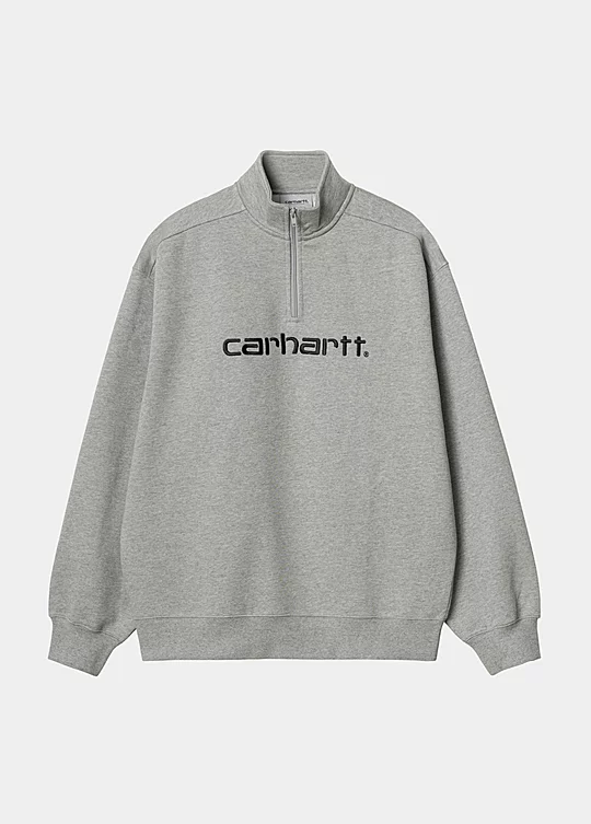 Carhartt WIP Script Half Zip Sweatshirt em Cinzento