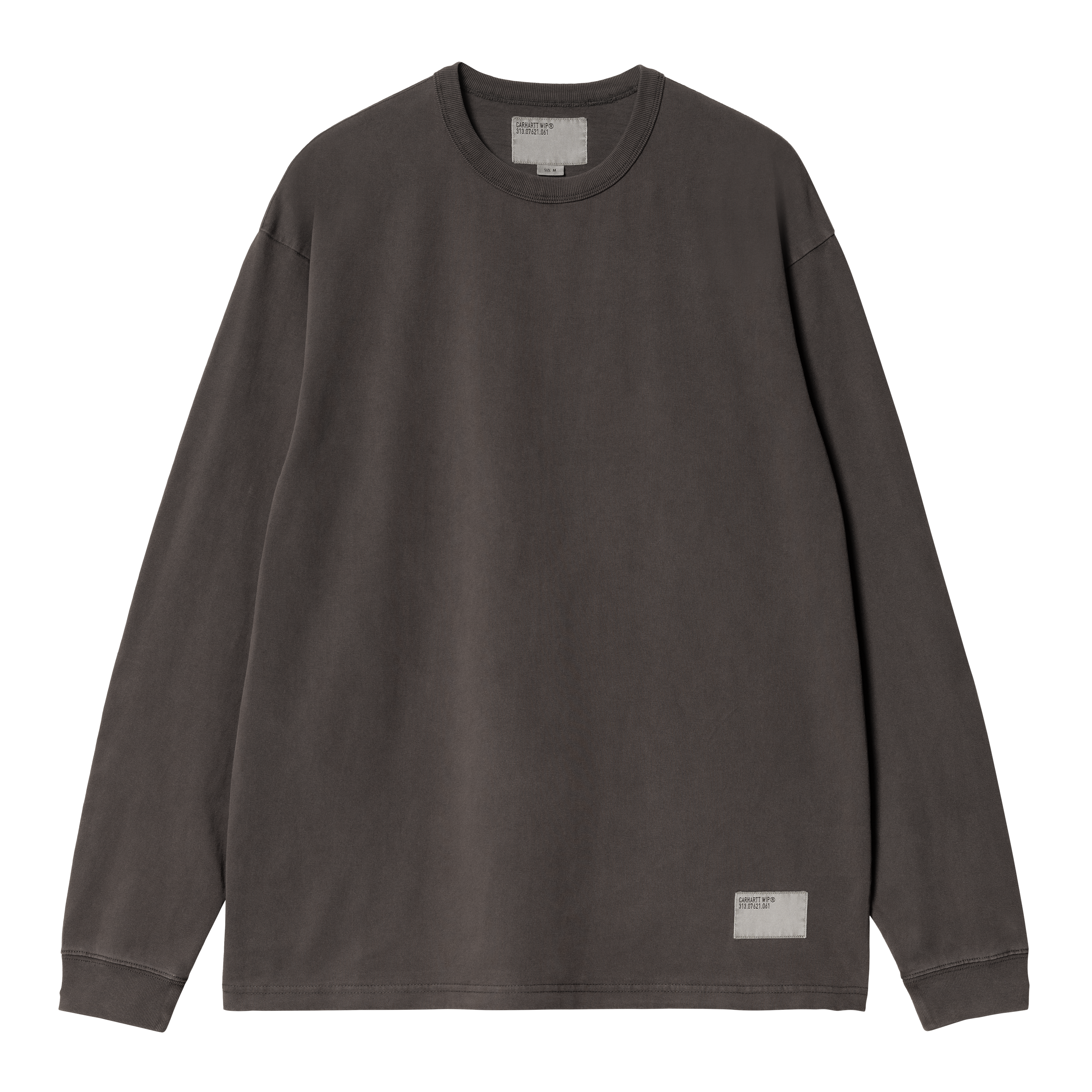 COTTON JERSEY LONG SLEEVE T-SHIRT, SOOT