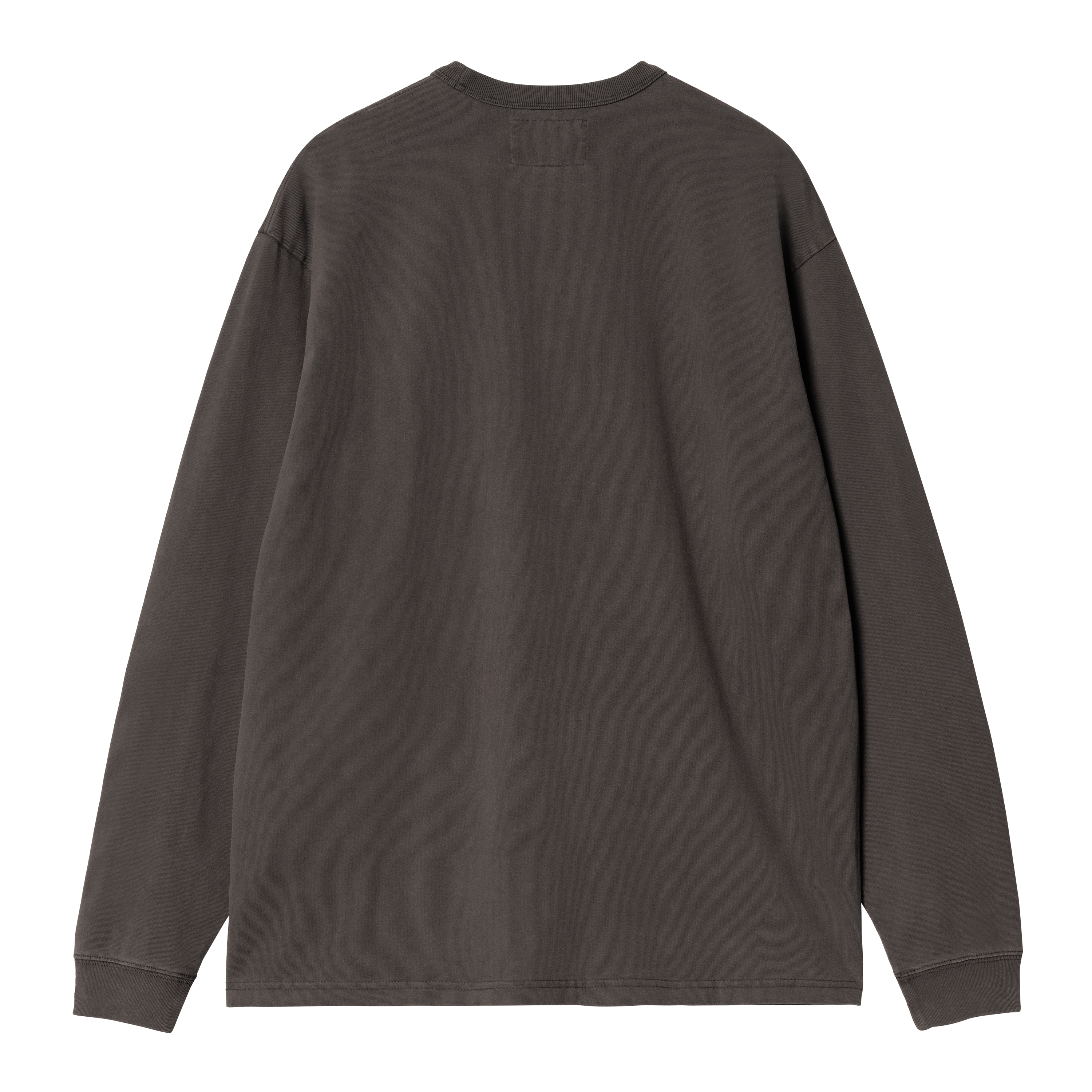 COTTON JERSEY LONG SLEEVE T-SHIRT, SOOT