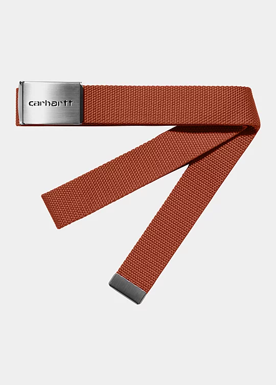 Carhartt WIP Clip Belt Chrome en Rojo