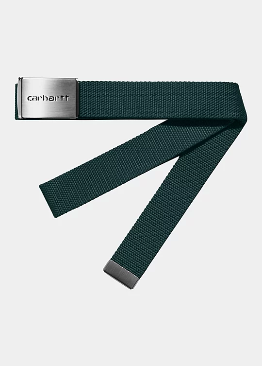 Carhartt WIP Clip Belt Chrome in Verde