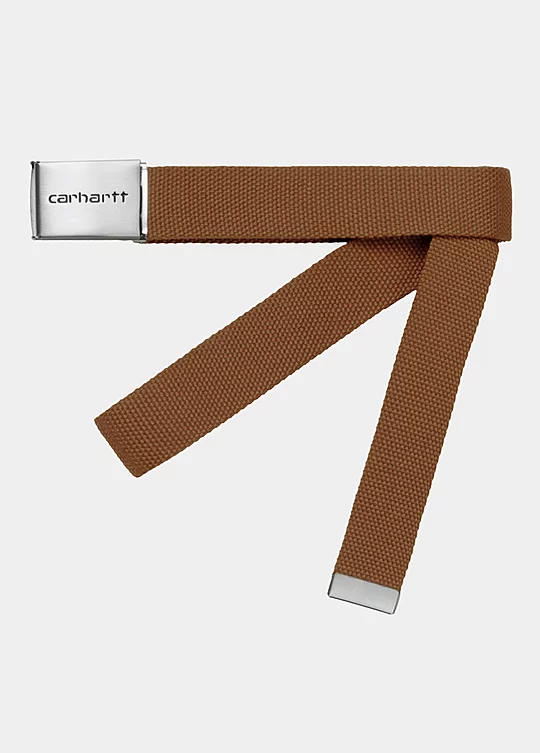 Carhartt WIP Clip Belt Chrome in Braun