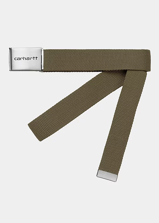 Carhartt WIP Clip Belt Chrome in Green
