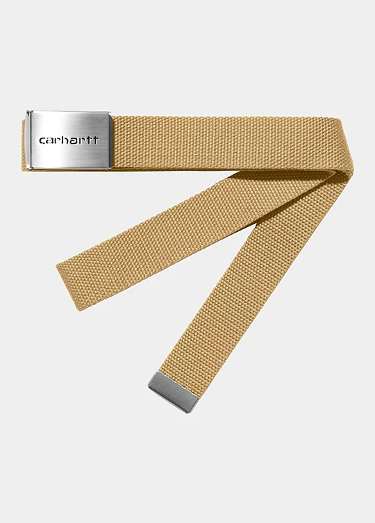 Carhartt WIP Clip Belt Chrome in Beige