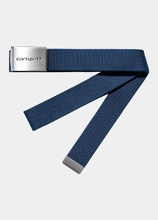 Carhartt WIP Clip Belt Chrome in Blue