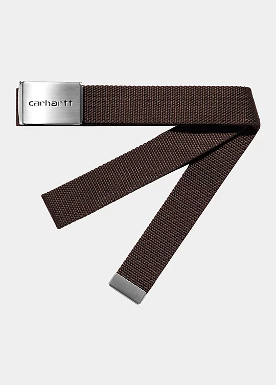Carhartt WIP Clip Belt Chrome in Brown