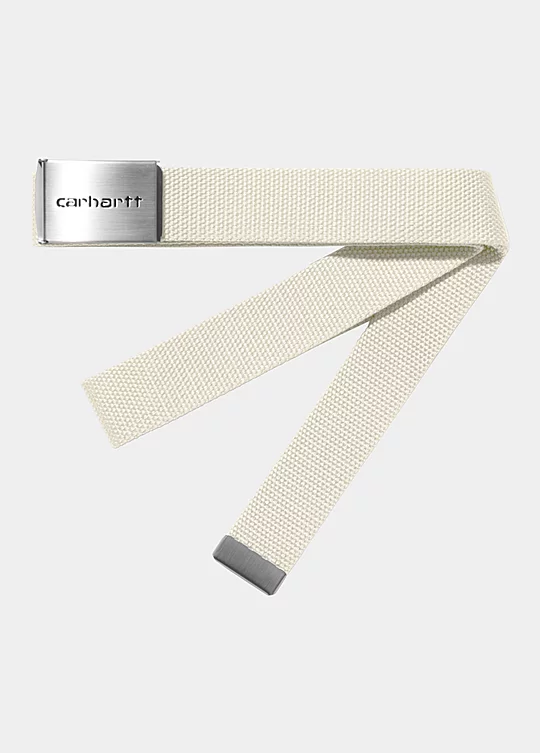 Carhartt WIP Clip Belt Chrome Blanc