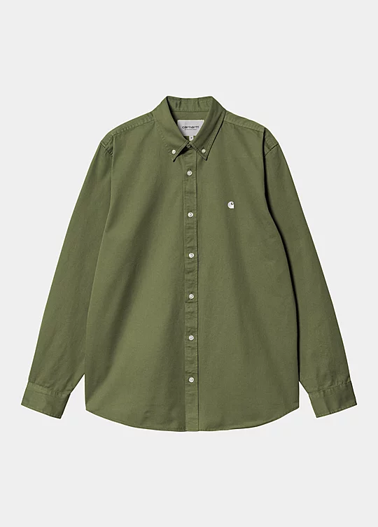 Carhartt WIP Long Sleeve Madison Shirt in Verde