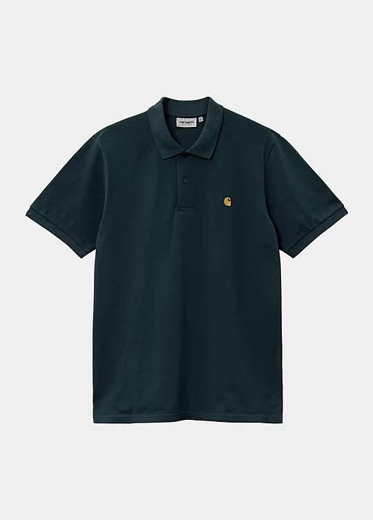 Carhartt WIP Short Sleeve Chase Pique Polo in Verde