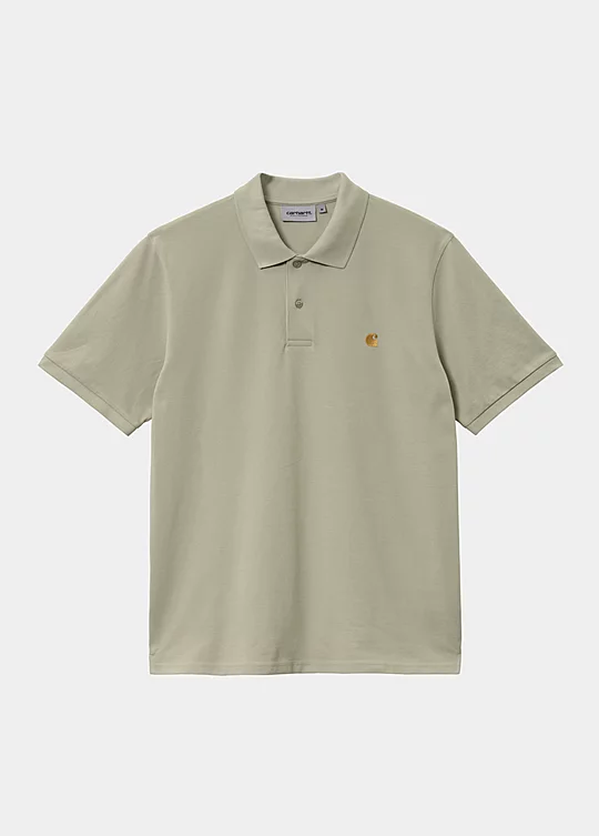 Carhartt WIP Short Sleeve Chase Pique Polo in Verde