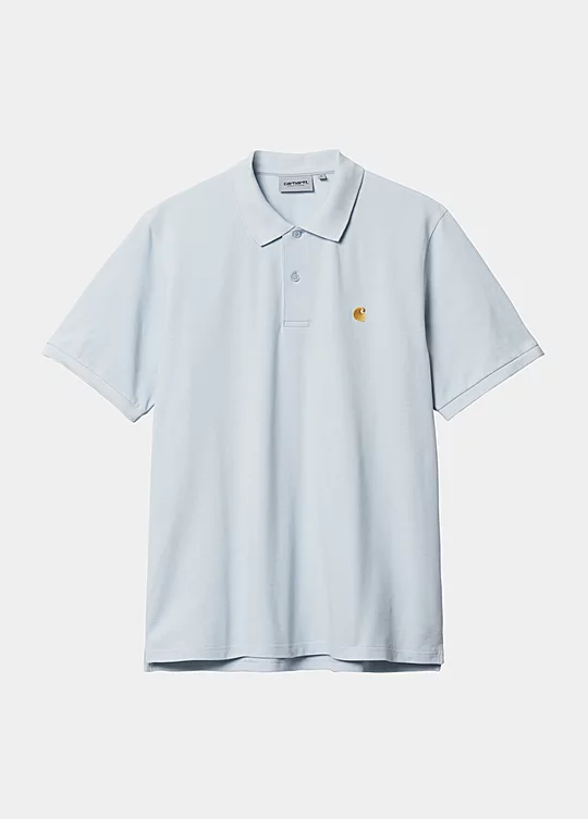 Carhartt WIP Short Sleeve Chase Pique Polo in Blu