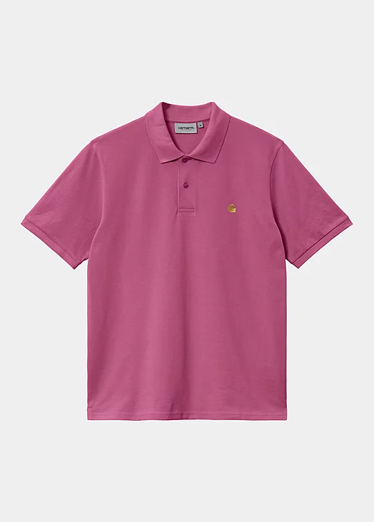 Carhartt WIP Short Sleeve Chase Pique Polo in Pink