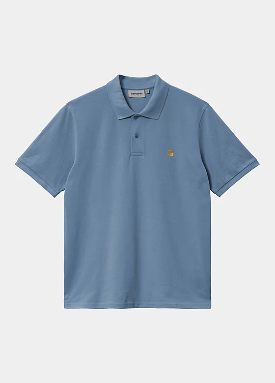 Carhartt WIP Short Sleeve Chase Pique Polo in Blue