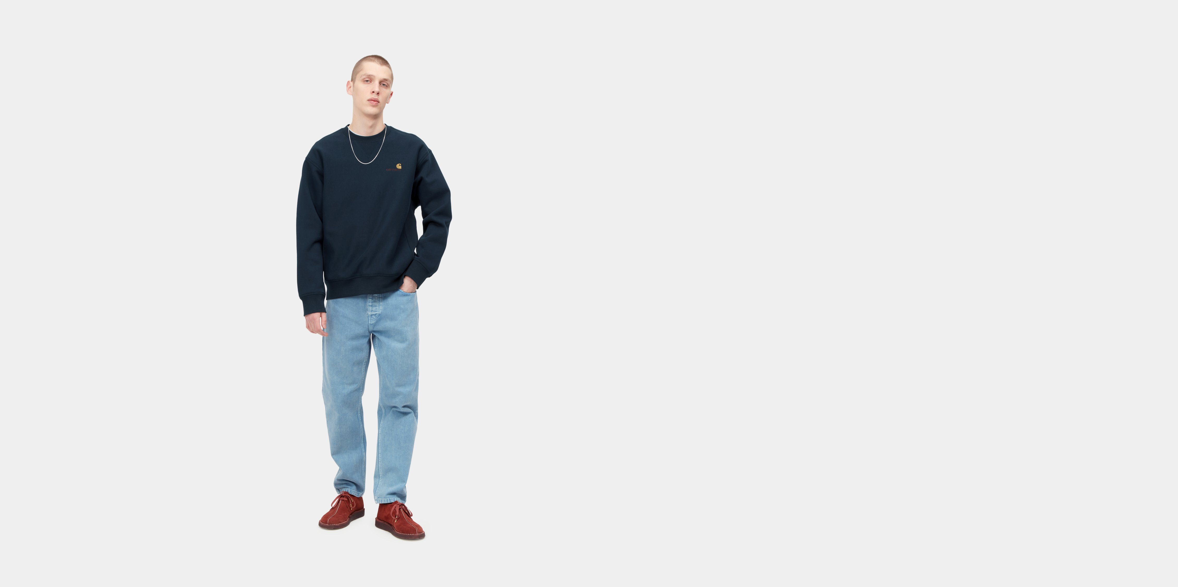 carhartt american script moletom com capuz grey