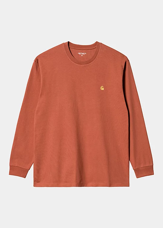 Carhartt WIP Long Sleeve Chase T-Shirt en Rojo