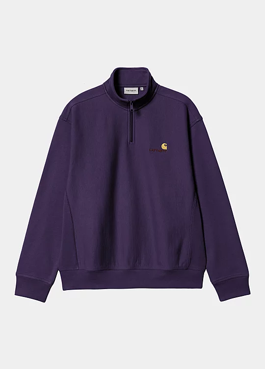 Carhartt WIP Half Zip American Script Sweatshirt em Púrpura