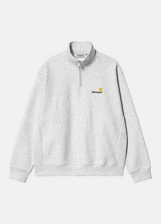 Carhartt WIP Half Zip American Script Sweatshirt in Grau