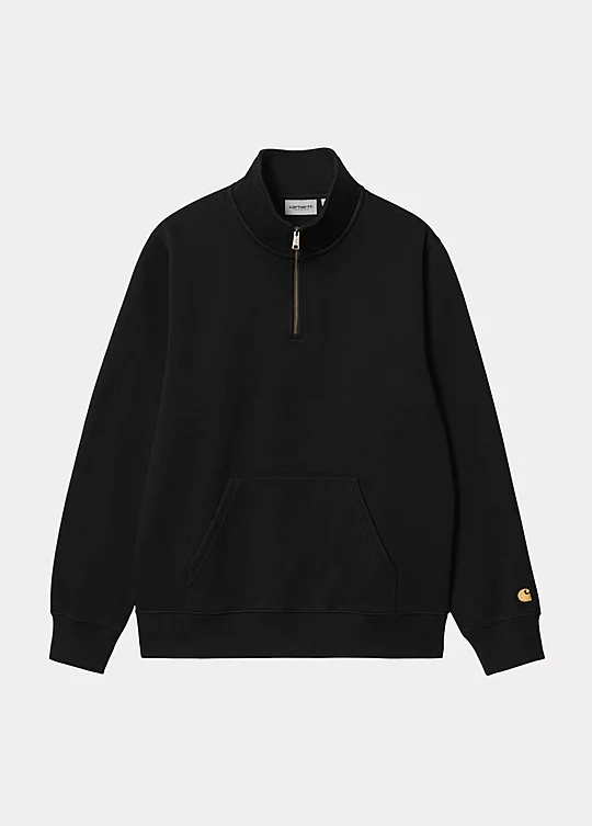 Carhartt WIP Chase Neck Zip Sweatshirt in Black