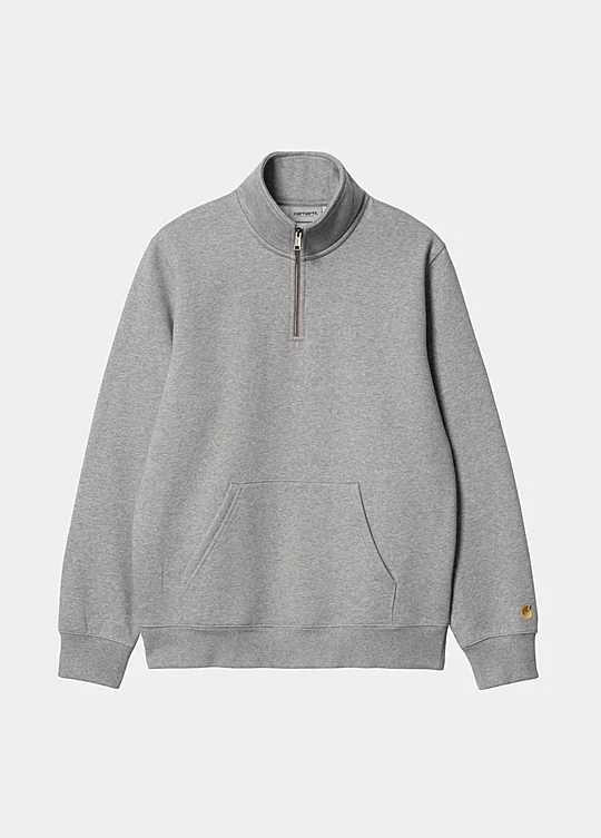 Carhartt WIP Chase Neck Zip Sweatshirt in Grey