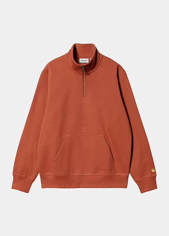 Carhartt WIP Chase Neck Zip Sweatshirt in Rot