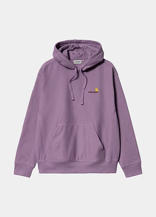 Carhartt WIP Hooded American Script Sweatshirt in Purple