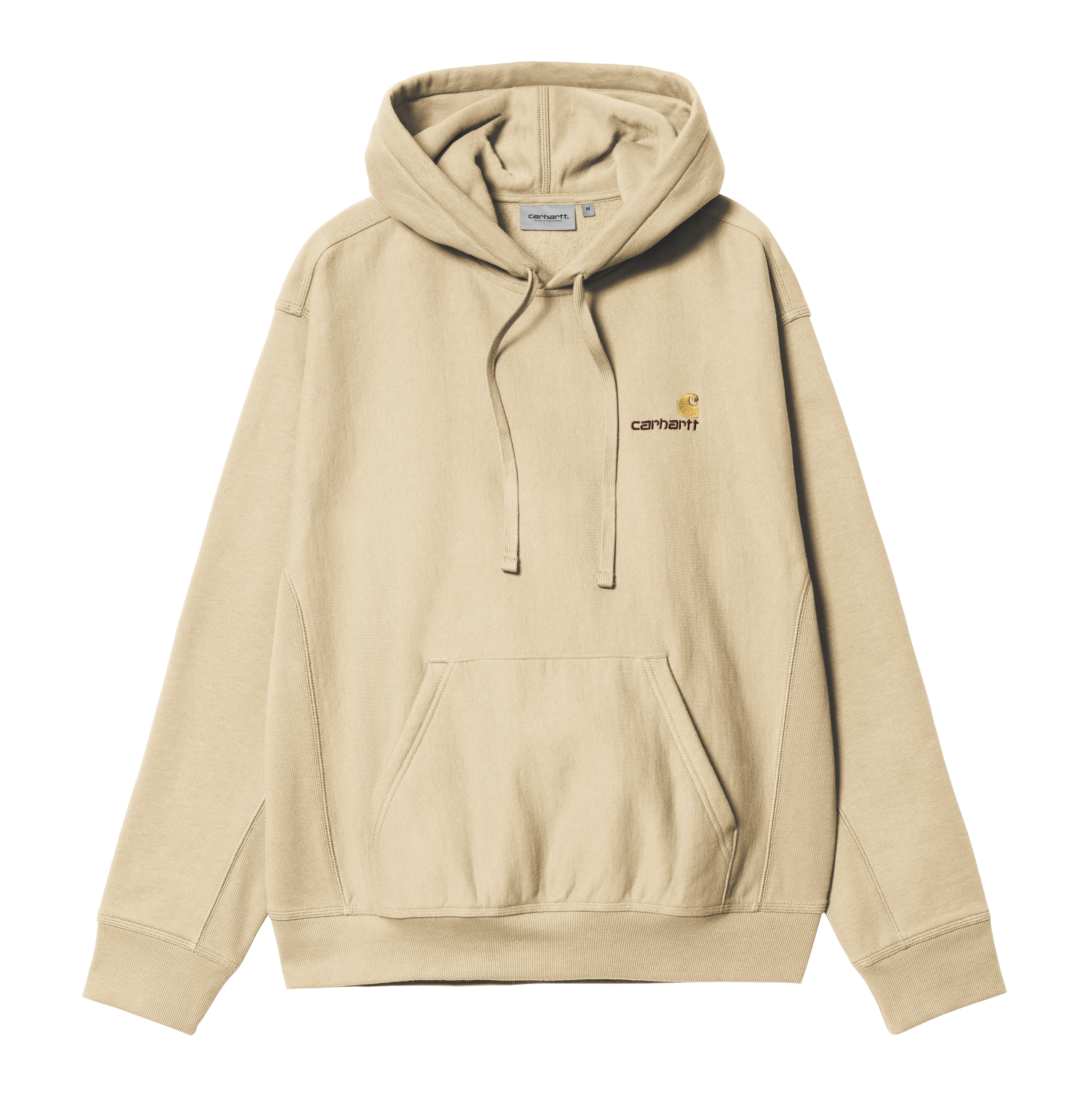 Sudadera Carhartt Basic Hood Logo Beige Hombre