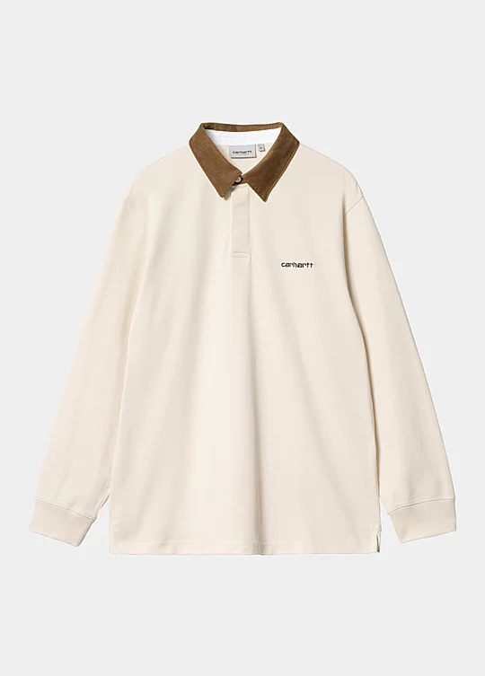 Carhartt WIP Long Sleeve Cord Rugby Polo in Beige