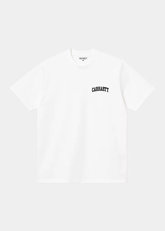 Carhartt WIP Short Sleeve University Script T-Shirt en Blanco