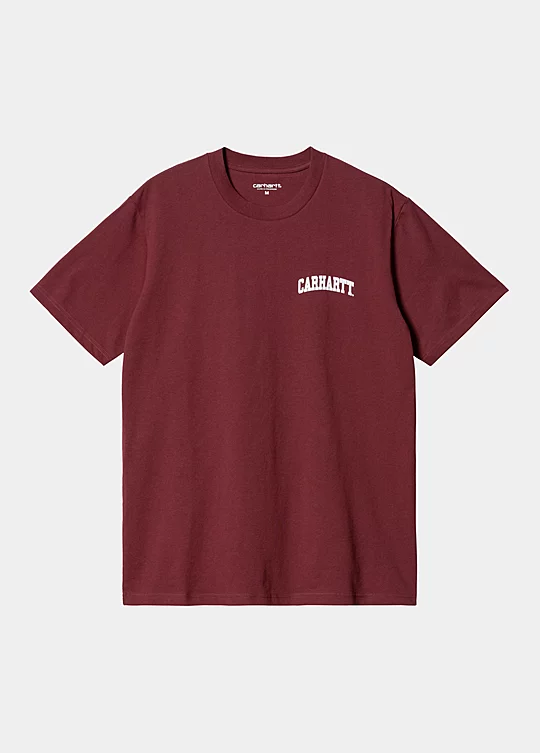 Carhartt WIP Short Sleeve University Script T-Shirt en Rojo