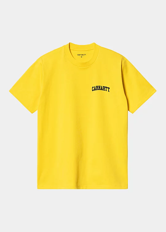 Carhartt WIP Short Sleeve University Script T-Shirt in Yellow