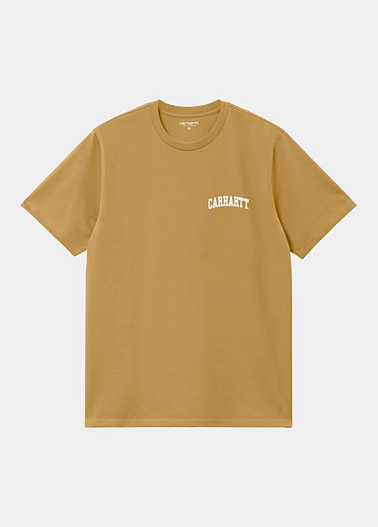 Carhartt WIP Short Sleeve University Script T-Shirt in Beige