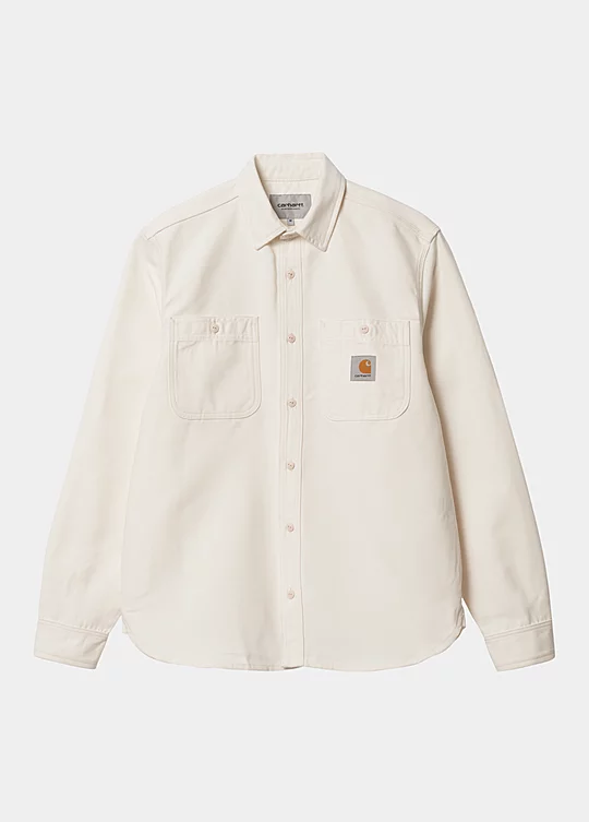 Carhartt WIP Long Sleeve Clink Shirt in Bianco