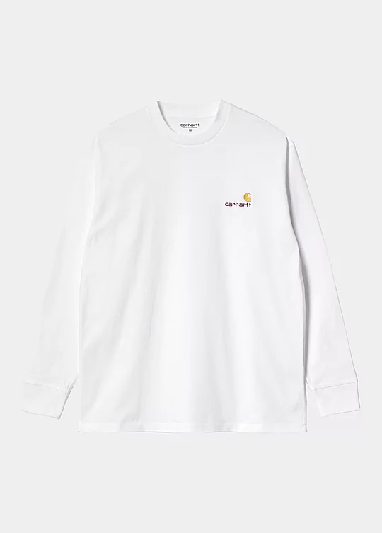 Carhartt WIP Long Sleeve American Script T-Shirt em Branco