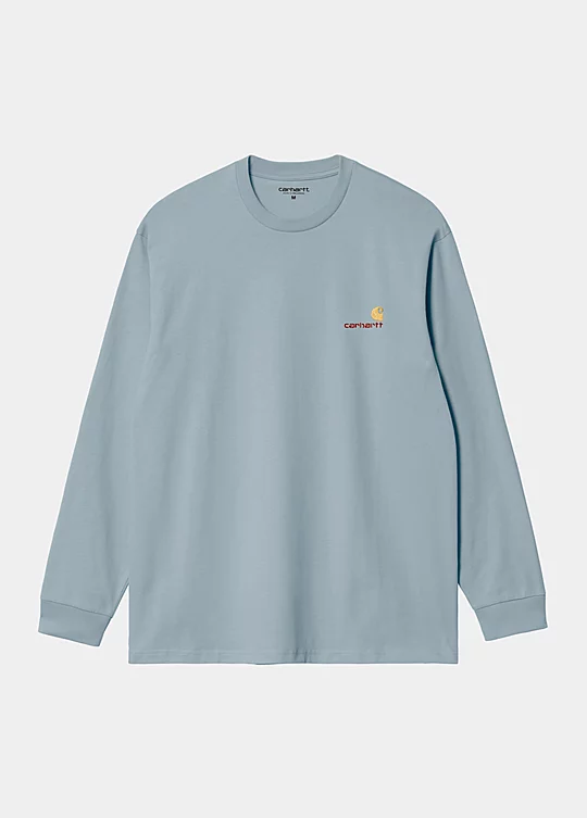Carhartt WIP Long Sleeve American Script T-Shirt em Azul
