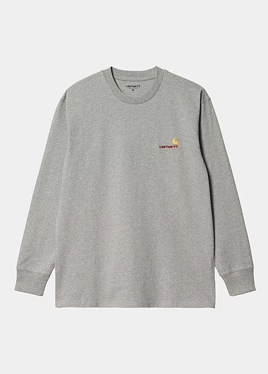 Carhartt WIP Long Sleeve American Script T-Shirt in Grau