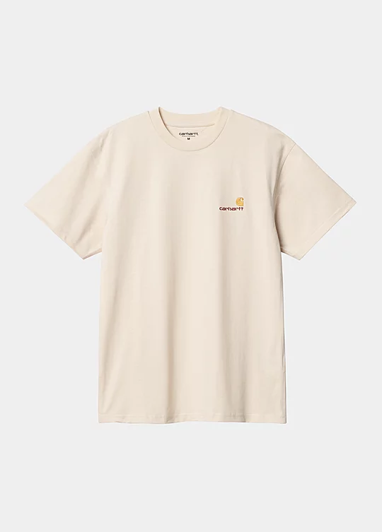 Carhartt WIP Short Sleeve American Script T-Shirt en Beige